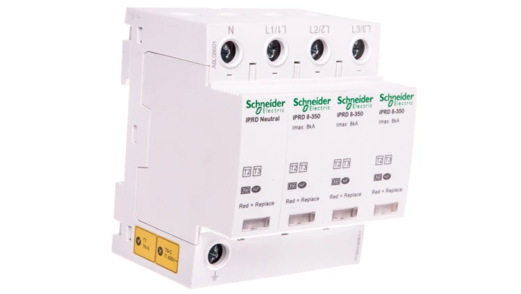 Ogranicznik przepięć Typ T2 + T3 4P 8kA 1,1kV 350V ze stykiem pomocniczym iPRD A9L08601