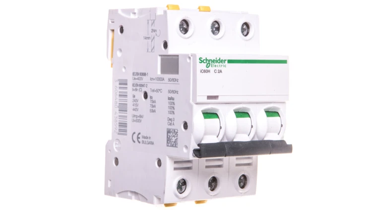 Wyłącznik nadprądowy 3P C 2A 10kA AC iC60H-C2-3 Acti9 A9F07302