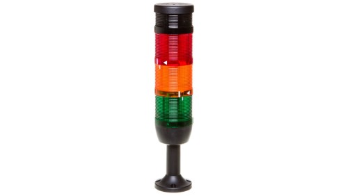 Kolumna sygnalizacyjna kompletna 70mm, 3 człony 24V DC czerwony błysk-żółty-zielony+buzzer TK-IK73F024ZM01
