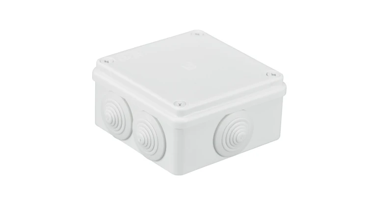 Puszka n/t hermetyczna 100x100x50 6 dławików IP65 biała S-BOX 106B
