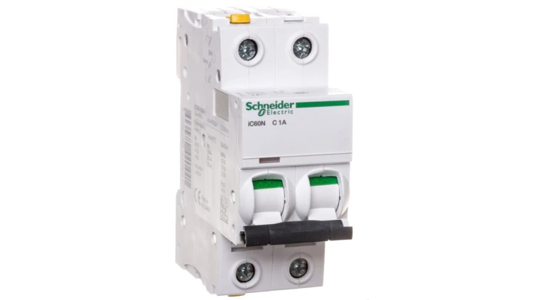 Wyłącznik nadprądowy 2P C 1A 6kA AC iC60N-C1-2 Acti9 A9F04201