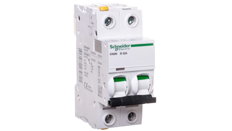 Wyłącznik nadprądowy 2P B 32A 6kA AC iC60N-B32-2 Acti9 A9F03232
