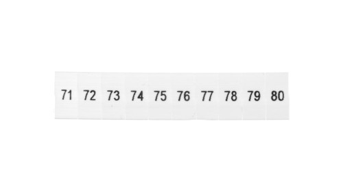 Oznacznik do złącz szynowych, opisówka ZB 5 numerowana od 71-80 kolor biały /10szt./