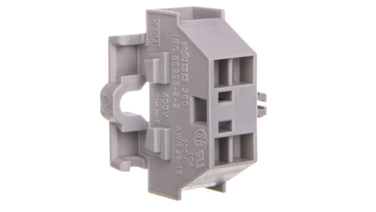 Złączka 4-przewodowa 1,5mm2 szara z mocowaniem śrubowym 260-331 /50szt./