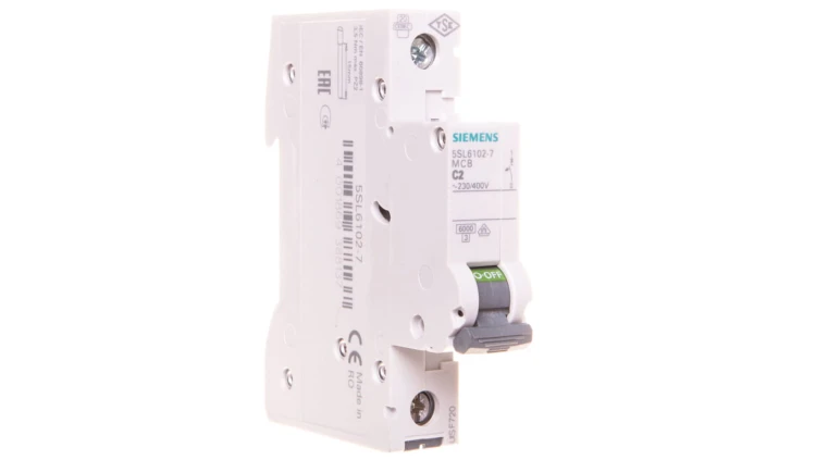 Wyłącznik nadprądowy 1P C 2A 6kA AC SENTRON 5SL6102-7
