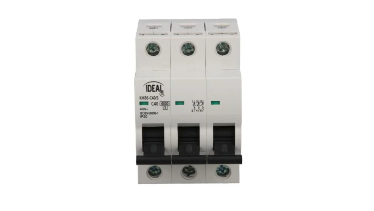 Wyłącznik nadprądowy 3P C 40A 6kA AC KMB6-C40/3 VDE 23165