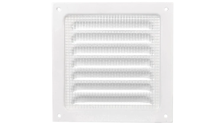 Osłona wentylatora metalowa z siatką 125x111mm biała WPFMVM125