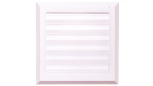 Kratka wentylacyjna 130x130mm fi 100mm biała żaluzja+sznurek rozpieracze T38