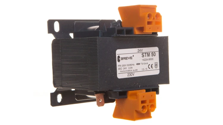 Transformator 1-fazowy bezpieczeństwa STM 50 230/ 24V 2,1A, Ta 40, 16224-9888
