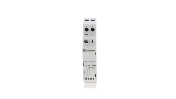 Stycznik modułowy 2Z 25A 24V AC/DC, wskaźnik zadziałania + LED, 17,5mm 22.32.0.024.4320