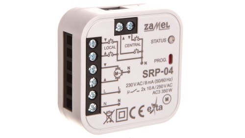 Sterownik rolet dopuszkowy przewodowy 10A 230V 350W SRP-04 EXT10000225