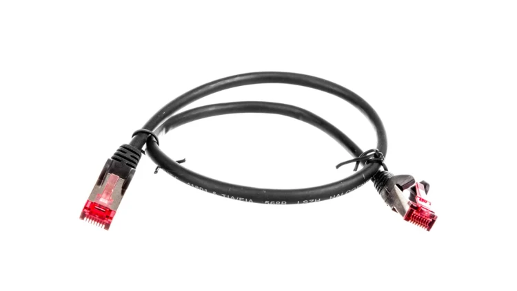 Kabel krosowy patchcord S/FTP (PiMF) kat.6 LSZH czarny 0,5m 68687
