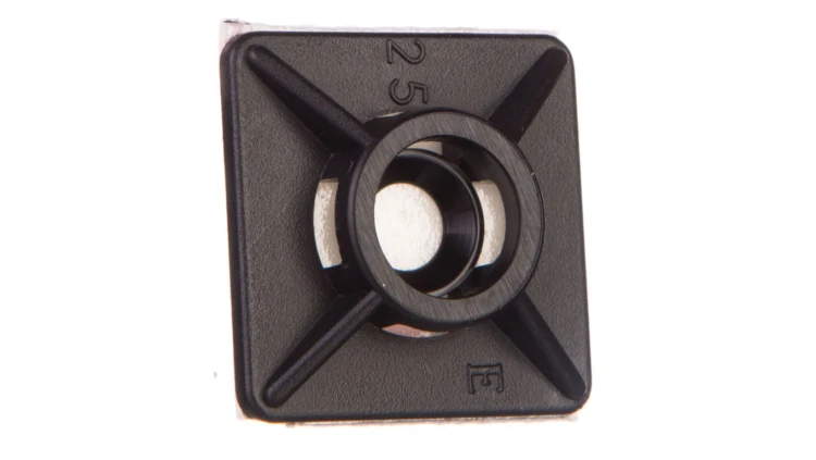 Podstawa przylepna 3,6mm 19x19mm klej czarna BMN0901E /100szt./
