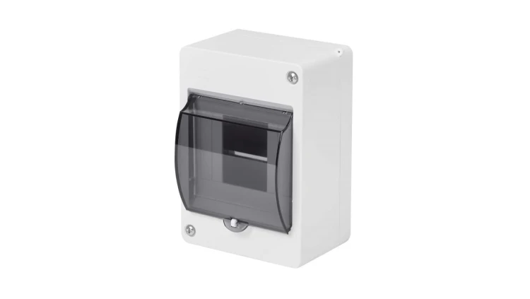 Rozdzielnica modułowa 1x4 natynkowa IP30 MINI S-4 z pokrywą dymną 2304-01