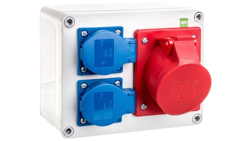 RS rozdzielnica siłowa 2x2P+Z, 3P+N+Z 16A natynkowa, IP44 6203-00