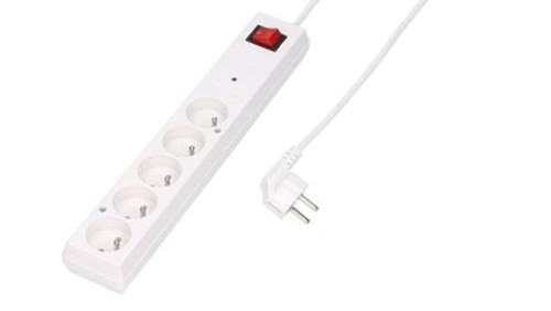 Listwa przeciwprzepięciowa PS-5PF z filtrem 5-gniazd z/u 10A 3m /OMY 3x1/ biała