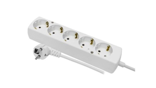 Przedłużacz 5-gniazd z/u Schuko 16A 3m /H05VV-F 3x1,5/ biały PS-570S
