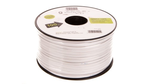 Przewód głośnikowy CU 2x0,5 OFC biały 15101 /100m/