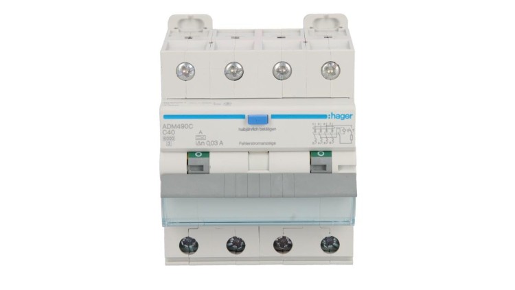 Wyłącznik różnicowo-nadprądowy RCBO 4P C40A 0,03A Typ A 6kA RCBO ADM490C