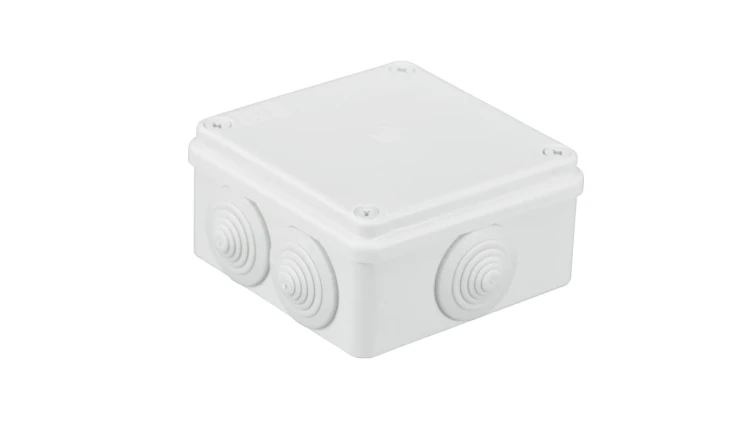 Puszka n/t hermetyczna 100x100x50 6 dławików IP65 biała S-BOX 106B