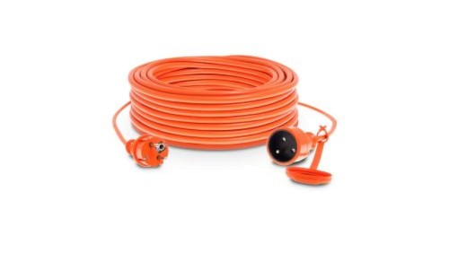 Przedłużacz ogrodowy 1-gniazdo z/u 40m /H05VV-F 3x1/ 10A IP44 pomarańczowy