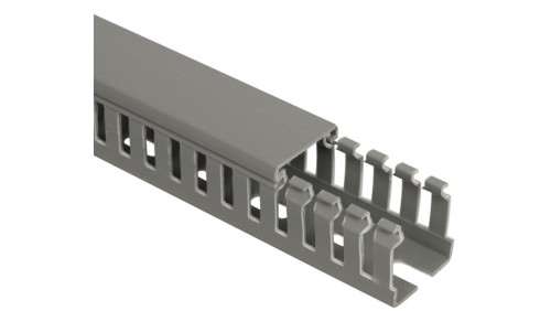Korytko grzebieniowe samogasnące 25x25 szare z pokrywą UV ECS2525 /2m/