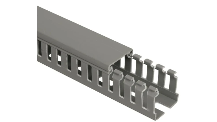 Korytko grzebieniowe samogasnące 25x25 szare z pokrywą UV ECS2525 /2m/