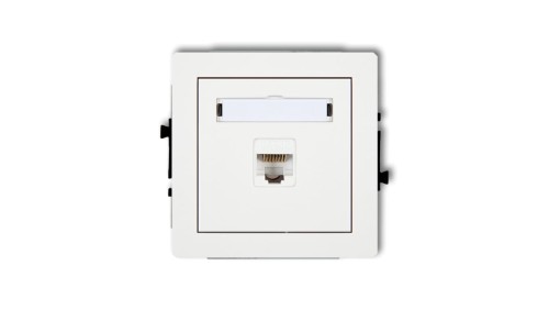 DECO Gniazda komputerowe pojedyncze 1xRJ45, kat. 5e, ekranowane, 8-stykowy biały DGK-1e