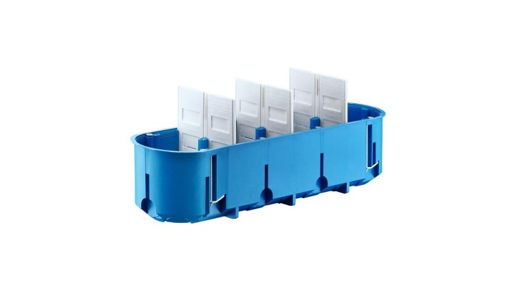 Puszka poczwórna 60mm regips głęboka niebieska P4x60D 32097203