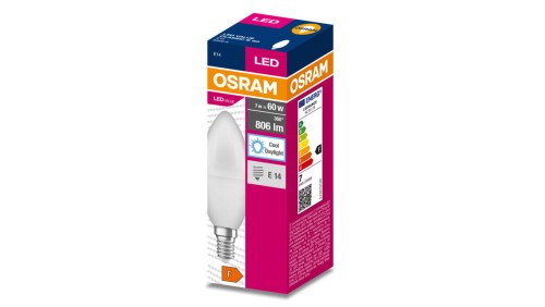 Żarówka LED VALUE CLASSIC B 60 E14 7W 806lm 6500K 865 FR non-dim 4058075311909