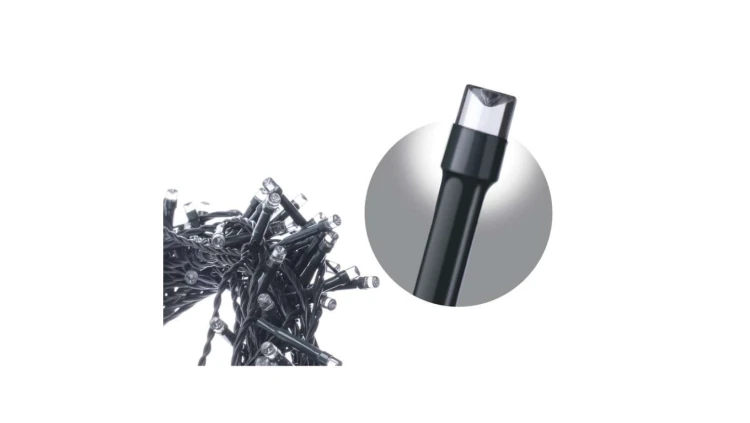 Lampki choinkowe Classic 200 LED 10m zimna biel, zielony przewód, IP20