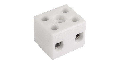 Złączka gwintowa porcelanowa 6mm² 2 tory biała z 1 otworem montażowym CPO-10A-2P 80013516 /20szt./