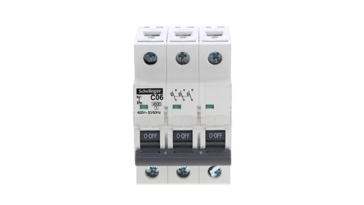Wyłącznik nadprądowy 3P C 06A 4,5kA AC SCHELINGER A02-G7-3P-C06