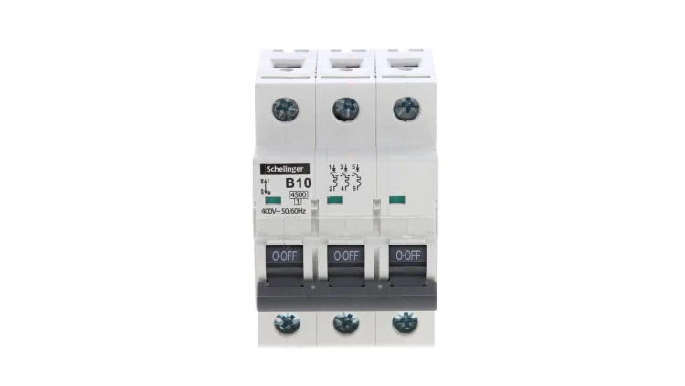 Wyłącznik nadprądowy 3P B 10A 4,5kA AC SCHELINGER A02-G7-3P-B10