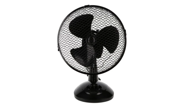 Wentylator biurkowy średnica 23 cm czarny 21W 2 prędkości przewód 1,5 m VO0021