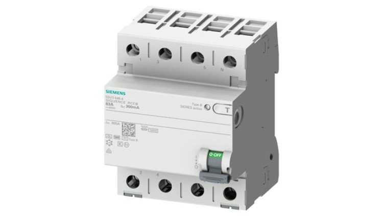 Wyłącznik różnicowoprądowy SENTRON 3+N-bieg. 25A 30mA Typ B 400V krótkozwłoczny 4mod 5SV3342-4