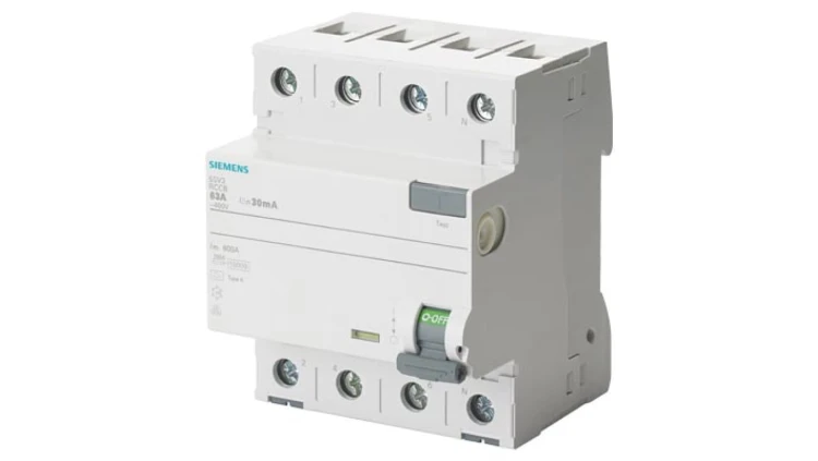 Wyłącznik różnicowoprądowy 4P 40A 30mA 400V 10KA typ F 5SV3344-3