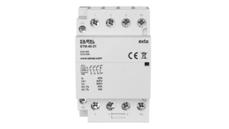 Stycznik modułowy instalacyjny 40A 3xZ+1R 230V AC typ: STM-40-31 EXT10000298