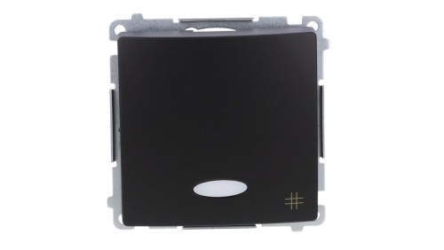 Simon Basic Łącznik krzyżowy z podświetleniem LED (moduł) 10AX, 250V, szybkozłącza, czarny BMW7L.01/49