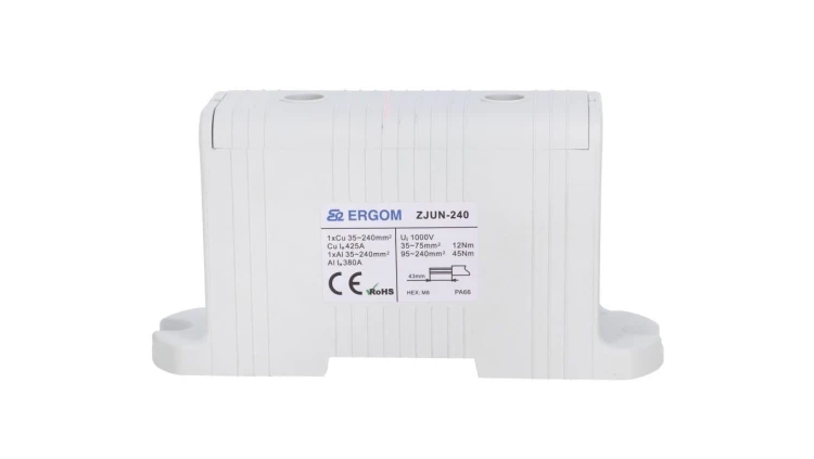 Złączka 1-torowa Al/Cu ZJUN-240 do przewodów 240 mm² 1000V szara R34RR-07010011001