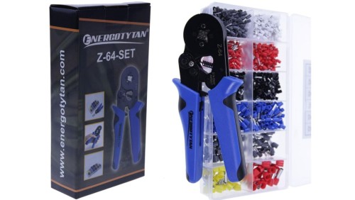 Zaciskarka do tulejek izolowanych i nieizolowanych z zestawem tulejek 1200 sztuk / 0,25-10 mm2 / Z-64-SET