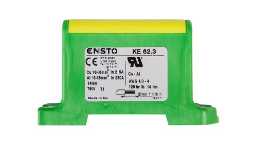Złączka szynowa 2-przewodowa 16-95mm2 zielono-żółta KE62.3