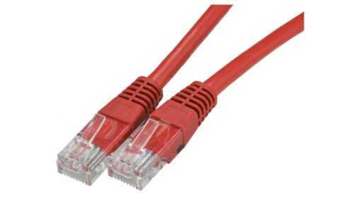 Patchcord UTP kat.5e kabel sieciowy LAN 2x RJ45 czerwony 5m NEKU