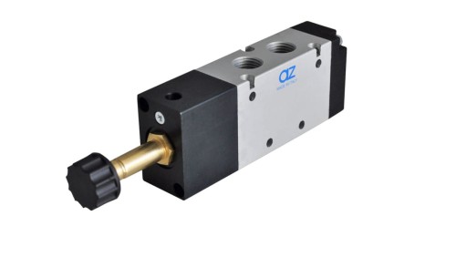 Elektrozawór pneumatyczny rozdzielający 5/2 G 1/8 monostabilny (sprężyna mechaniczna), AZ Pneumatica