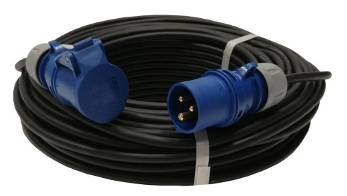 Przedłużacz kempingowy elCORD CEE 16A-3 230V IP44 30m H07RN-F 3G1,5 (gumowy OPD) z wt. i gn. CEE 16A-3P 30J25300