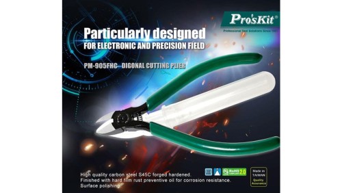 Obcinaczki boczne 128mm Cu 2,0mm/stal 0,8mm z pojemnikiem na odpady PM-905FHC