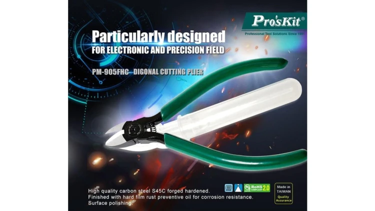 Obcinaczki boczne 128mm Cu 2,0mm/stal 0,8mm z pojemnikiem na odpady PM-905FHC
