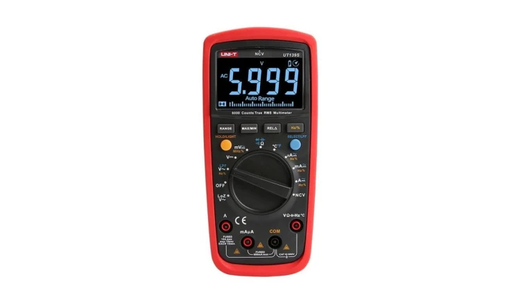 Miernik uniwersalny 5999 V, A, om, F, Hz, temp, DutyC NCV, LoZ, LPF, True RMS UT-139S