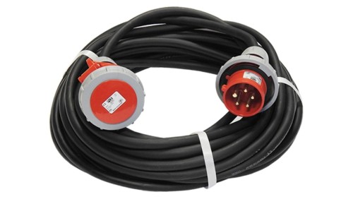 Przedłużacz budowlany siłowy elCORD CEE 16A 400V IP67 50m H07RN-F 5G2,5 z wtyczką i gniazdem CEE 16A-5P IP67 30266500