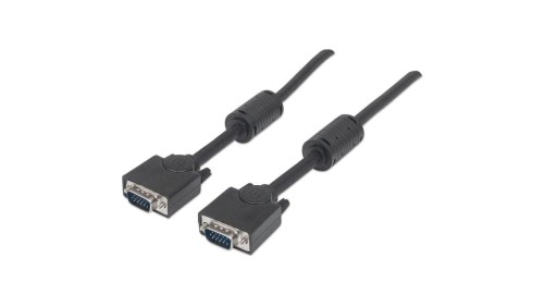 Kabel Monitorowy SVGA D-Sub 15M-15M z Ferrytem 10m Czarny